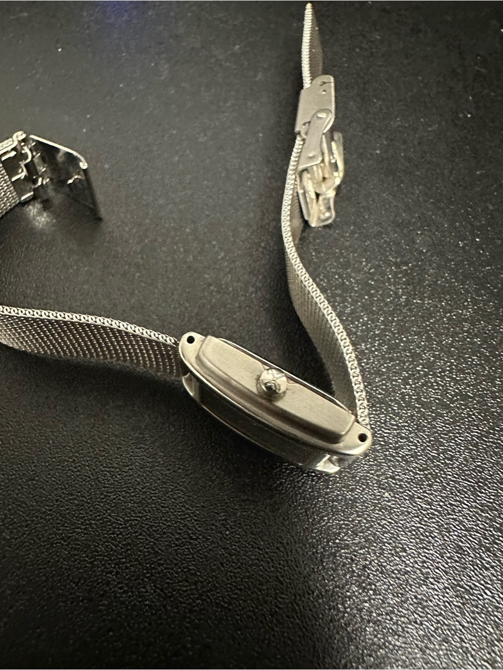 Skagen Silver Mesh Watch with Black Dial - Picture 4 of 5